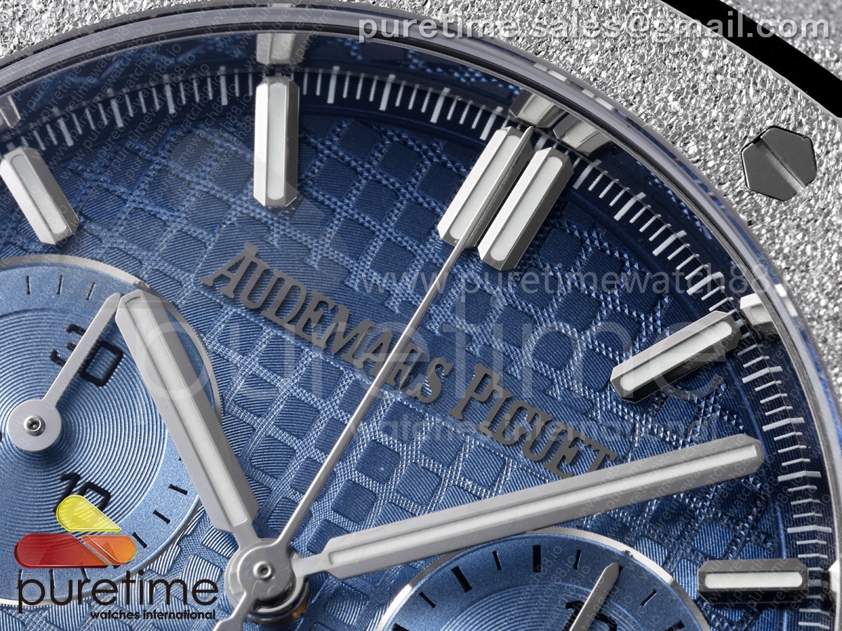 Royal Oak Chrono 26240 Frosted SS DDF Ice Blue Dial on Bracelet DD4401 (SW Dial)