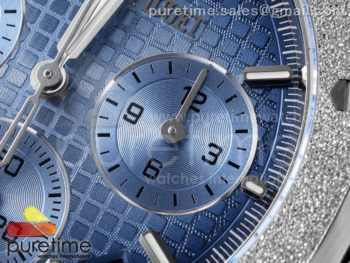 Royal Oak Chrono 26240 Frosted SS DDF Ice Blue Dial on Bracelet DD4401 (SW Dial)
