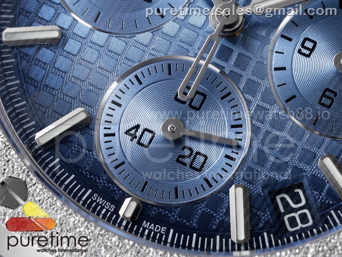 Royal Oak Chrono 26240 Frosted SS DDF Ice Blue Dial on Bracelet DD4401 (SW Dial)