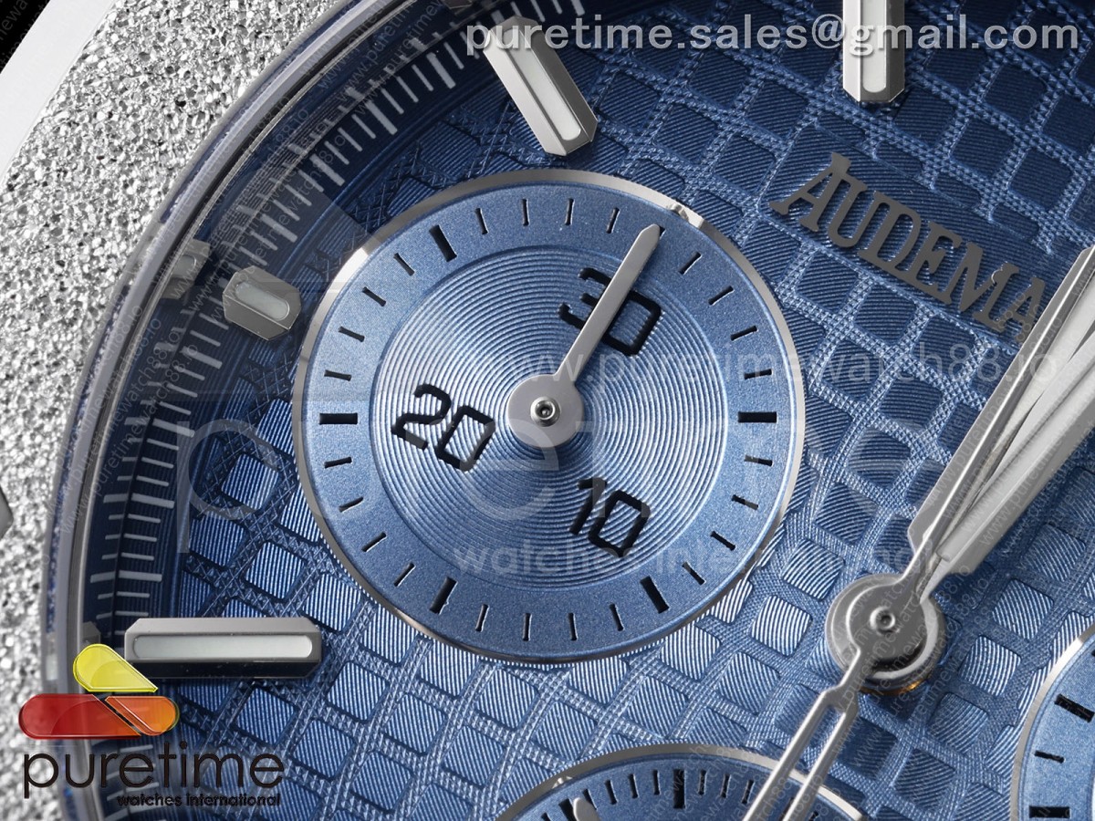 Royal Oak Chrono 26240 Frosted SS DDF Ice Blue Dial on Bracelet DD4401 (SW Dial)