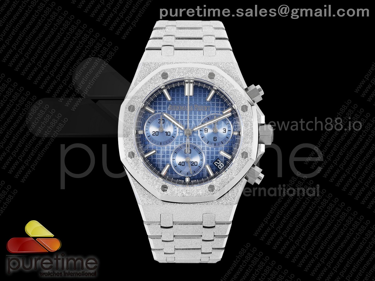 Royal Oak Chrono 26240 Frosted SS DDF Ice Blue Dial on Bracelet DD4401 (SW Dial)