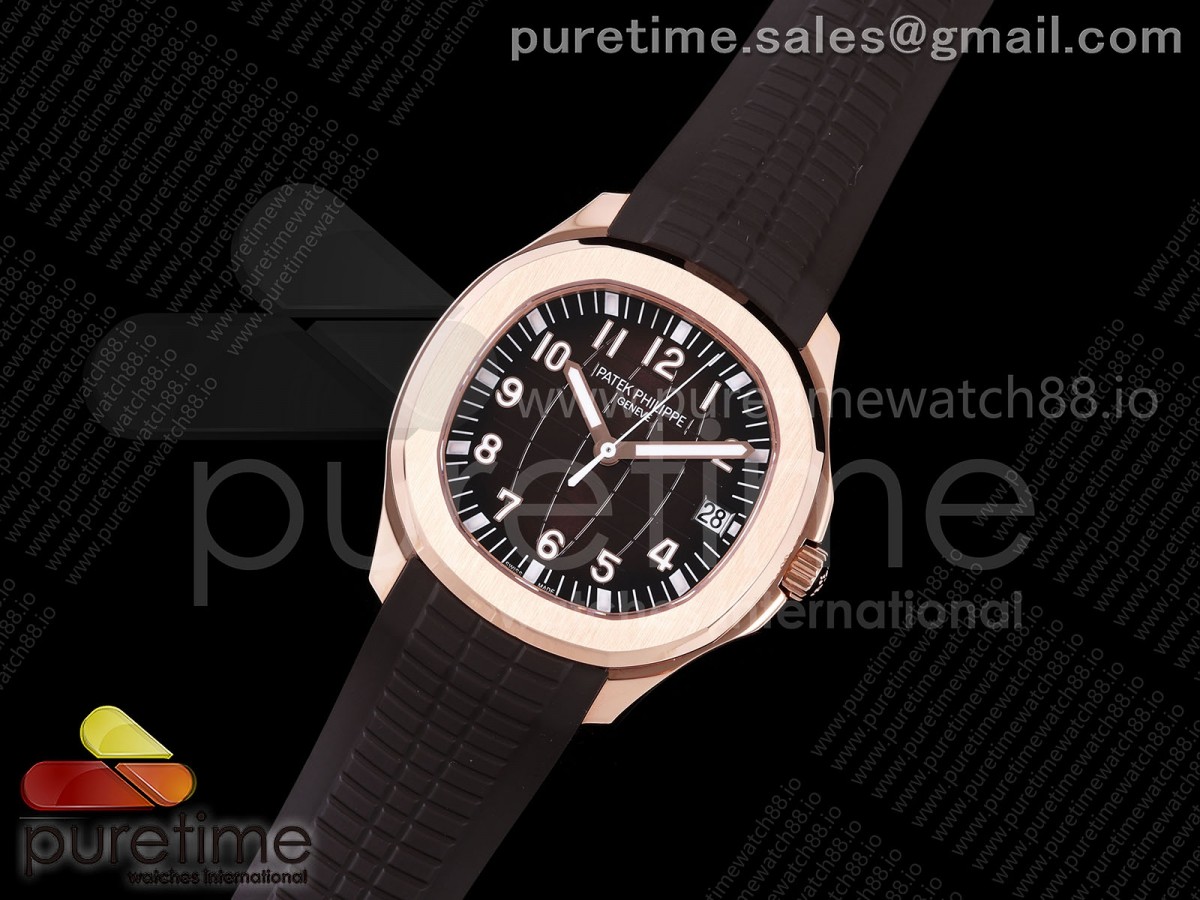 Aquanaut 5167 RG DDF Brown Dial on Brown Rubber Strap DD324 (Weighted) V2