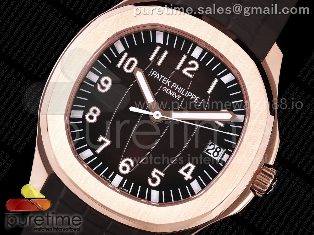 Aquanaut 5167 RG DDF Brown Dial on Brown Rubber Strap DD324 (Weighted) V2