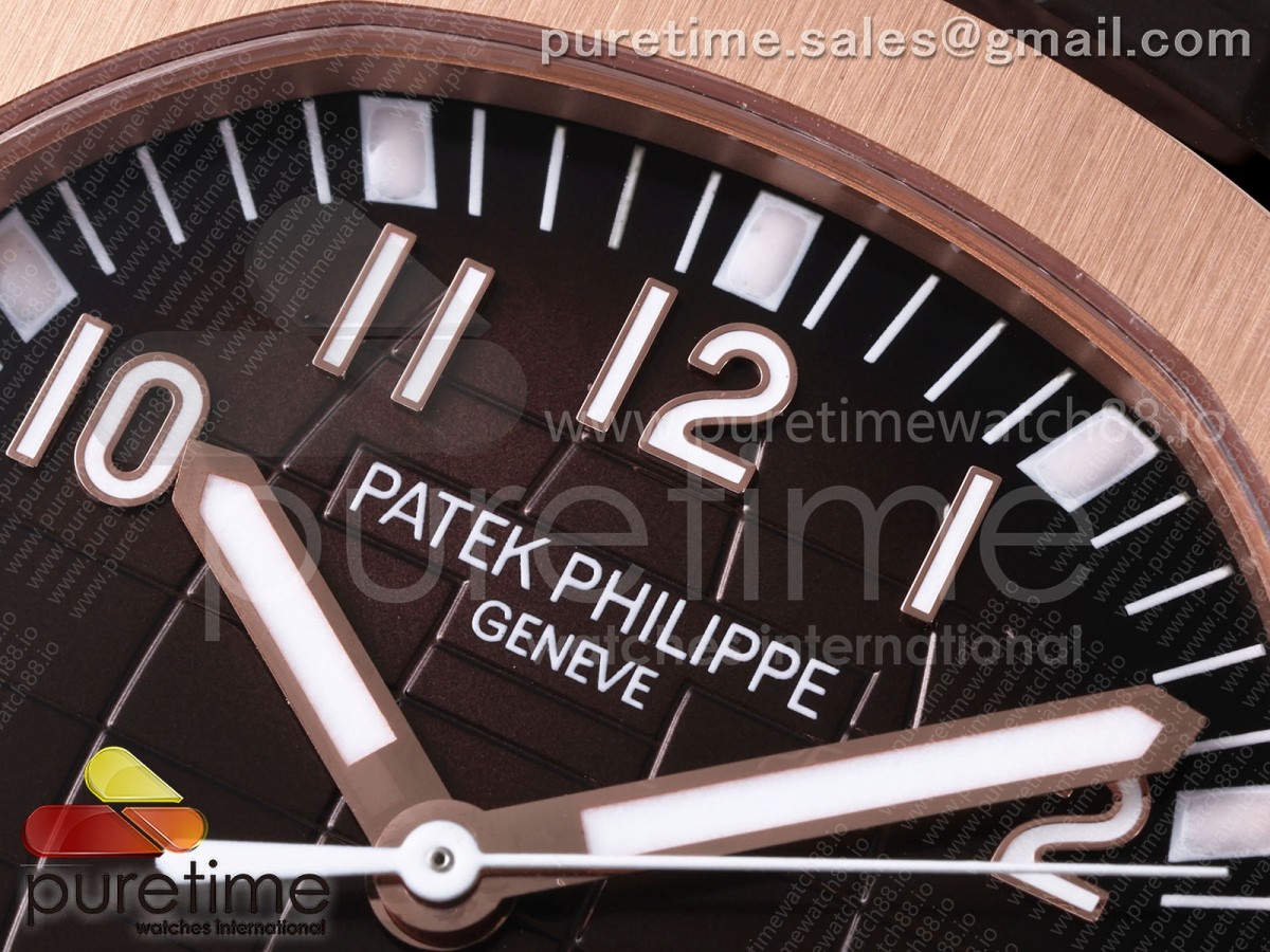 Aquanaut 5167 RG DDF Brown Dial on Brown Rubber Strap DD324 (Weighted) V2