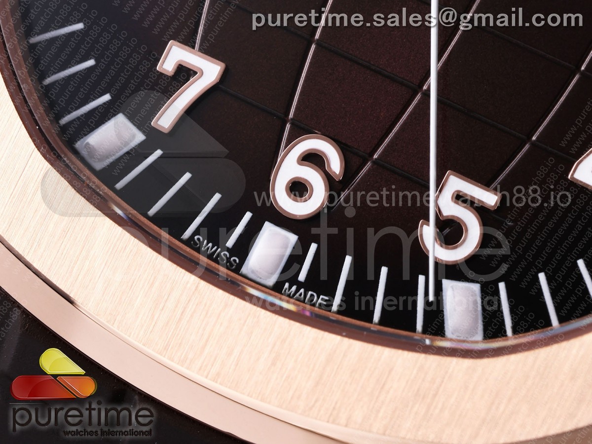 Aquanaut 5167 RG DDF Brown Dial on Brown Rubber Strap DD324 (Weighted) V2