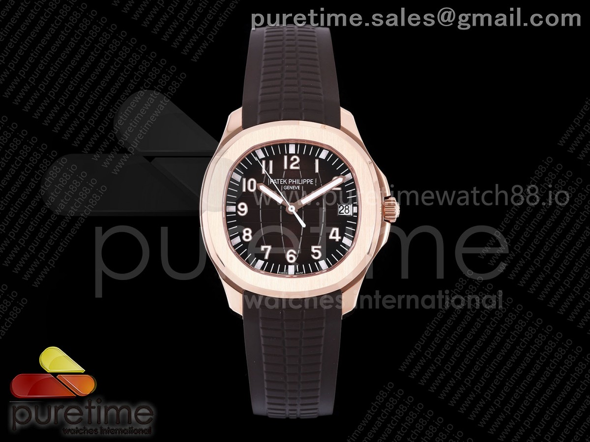 Aquanaut 5167 RG DDF Brown Dial on Brown Rubber Strap DD324 (Weighted) V2
