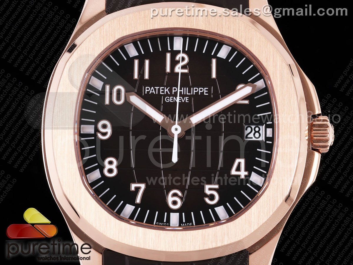 Aquanaut 5167 RG DDF Brown Dial on Brown Rubber Strap DD324 (Weighted) V2