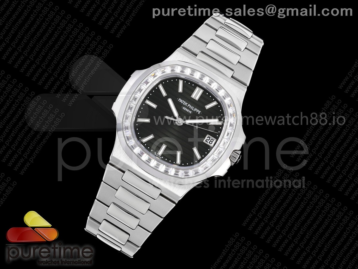 Nautilus 5711 DDF Green Dial Diamonds Bezel on SS Bracelet DD330
