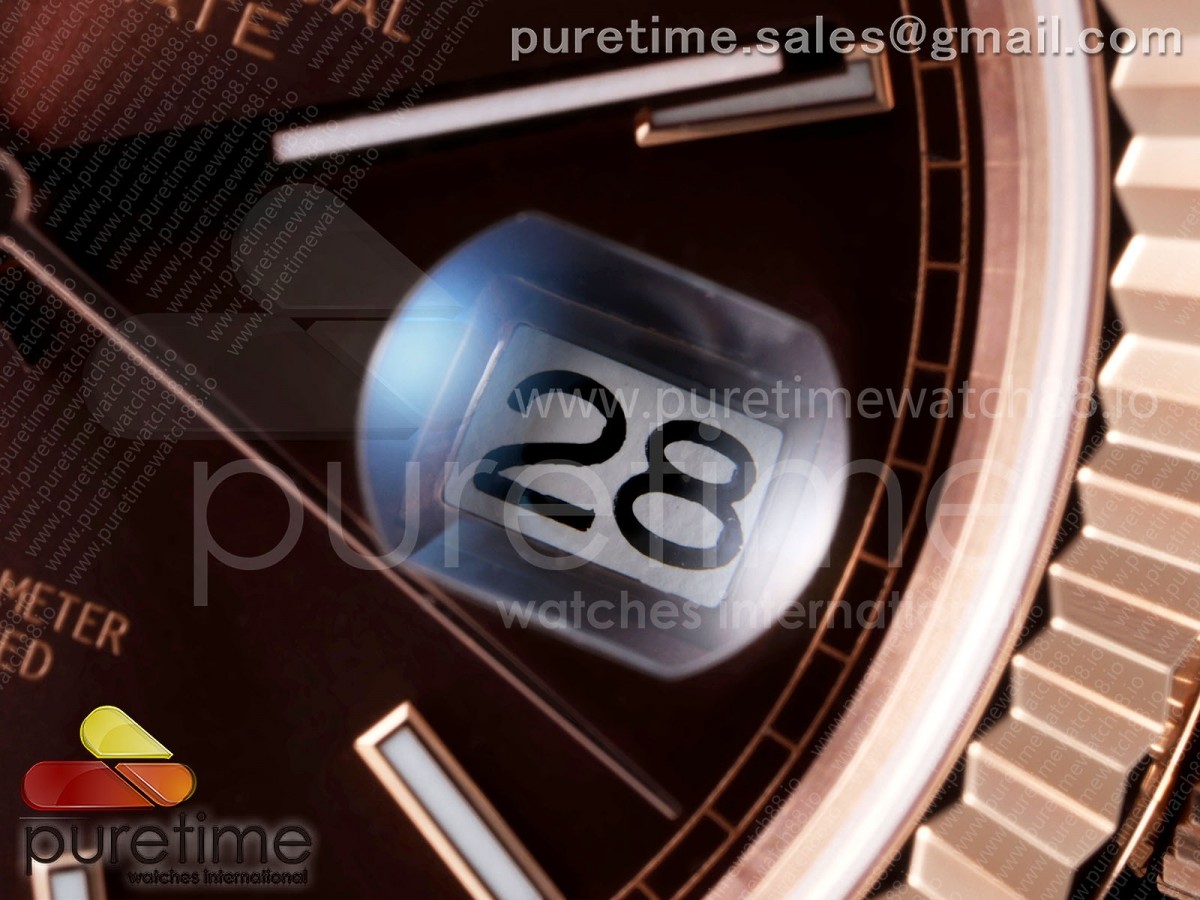 Day Date 40 RG TMF Brown Stick Dial on President Bracelet VR3255