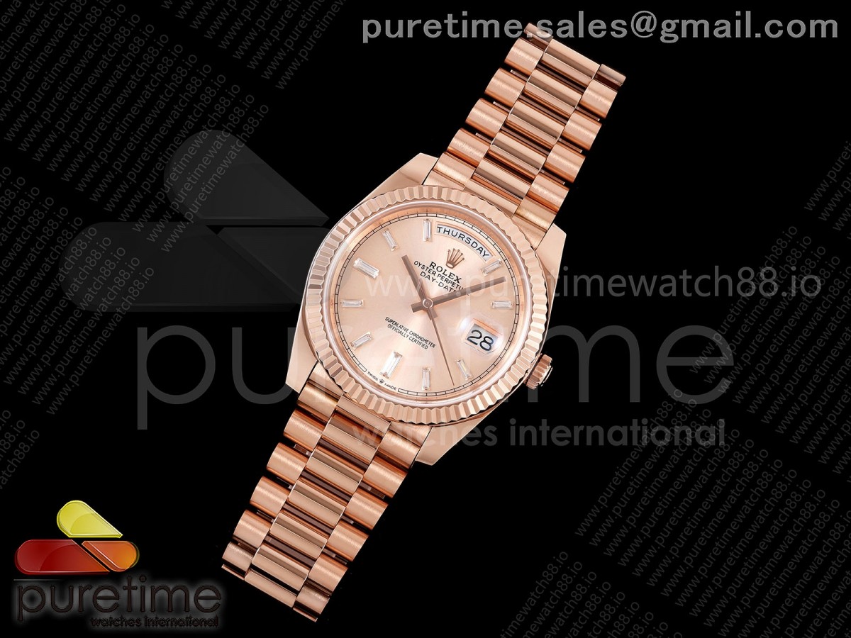 Day Date 40 RG TMF RG Diamonds Dial on President Bracelet VR3255