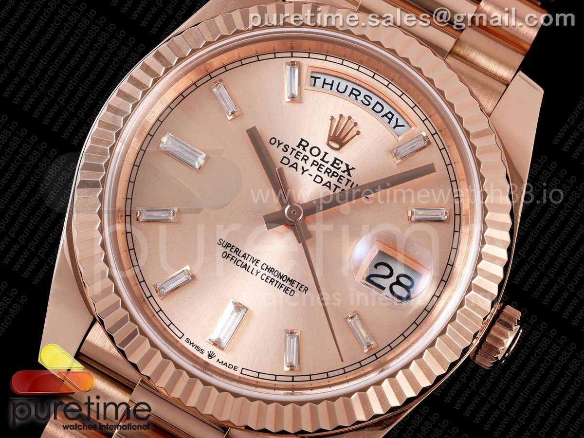 Day Date 40 RG TMF RG Diamonds Dial on President Bracelet VR3255