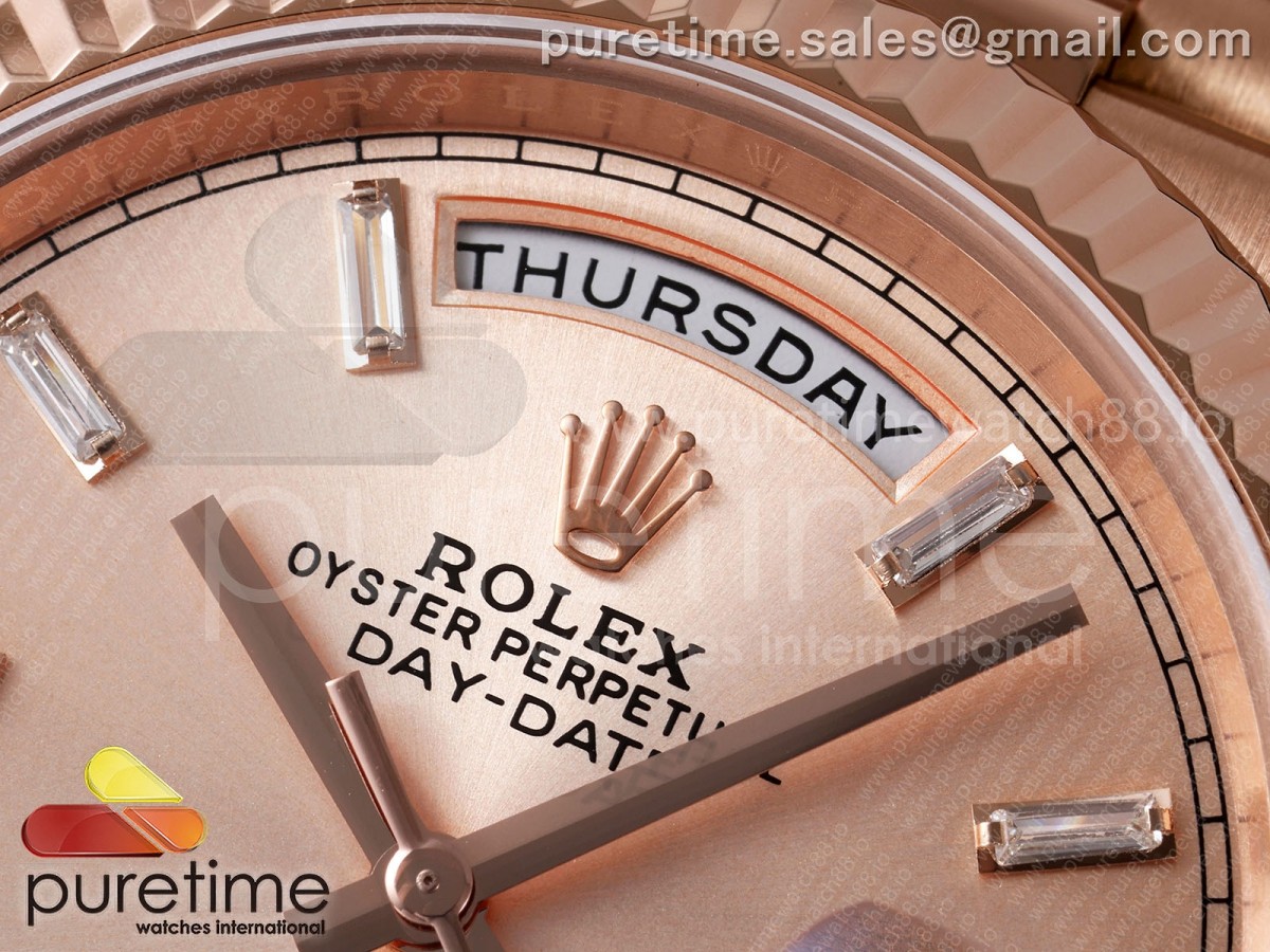 Day Date 40 RG TMF RG Diamonds Dial on President Bracelet VR3255
