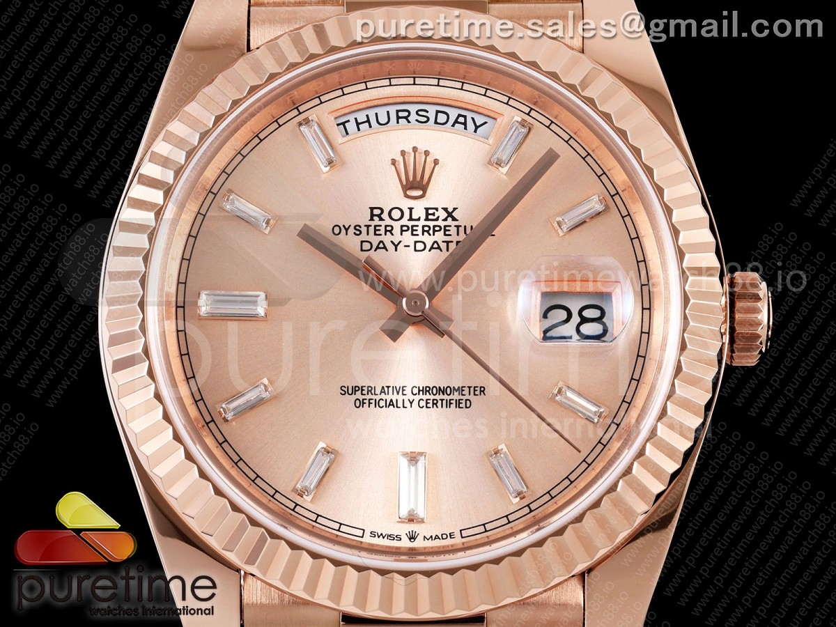 Day Date 40 RG TMF RG Diamonds Dial on President Bracelet VR3255