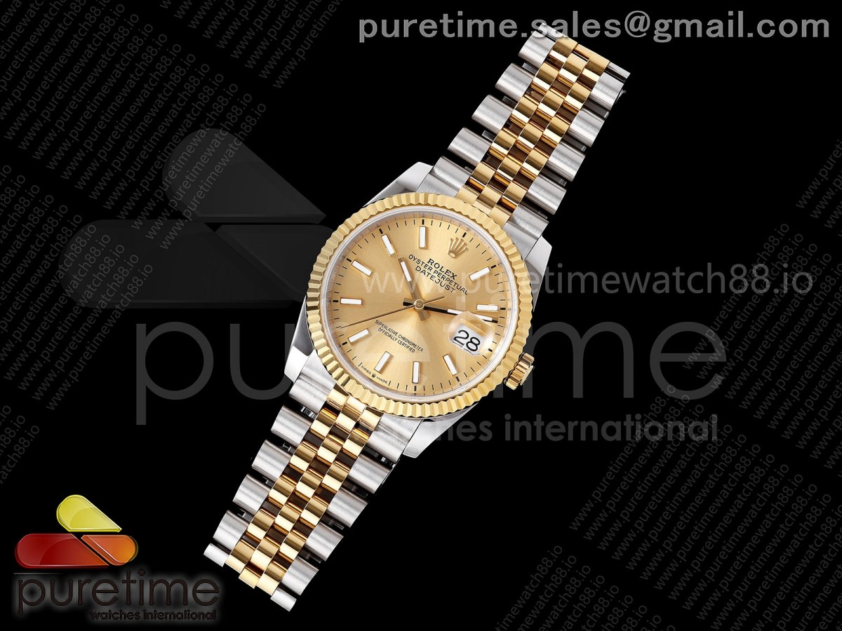 DateJust 36 126233 QF YG Stick Dial on Jubilee Bracelet QF3235