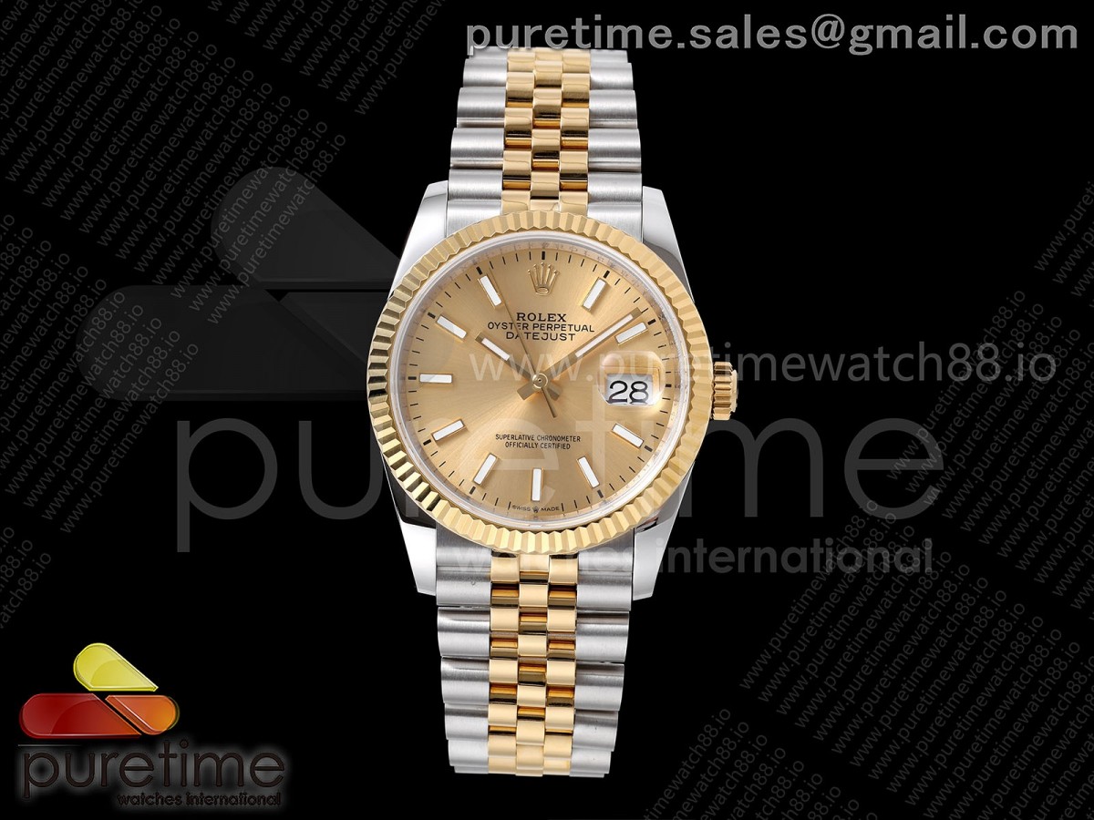 DateJust 36 126233 QF YG Stick Dial on Jubilee Bracelet QF3235