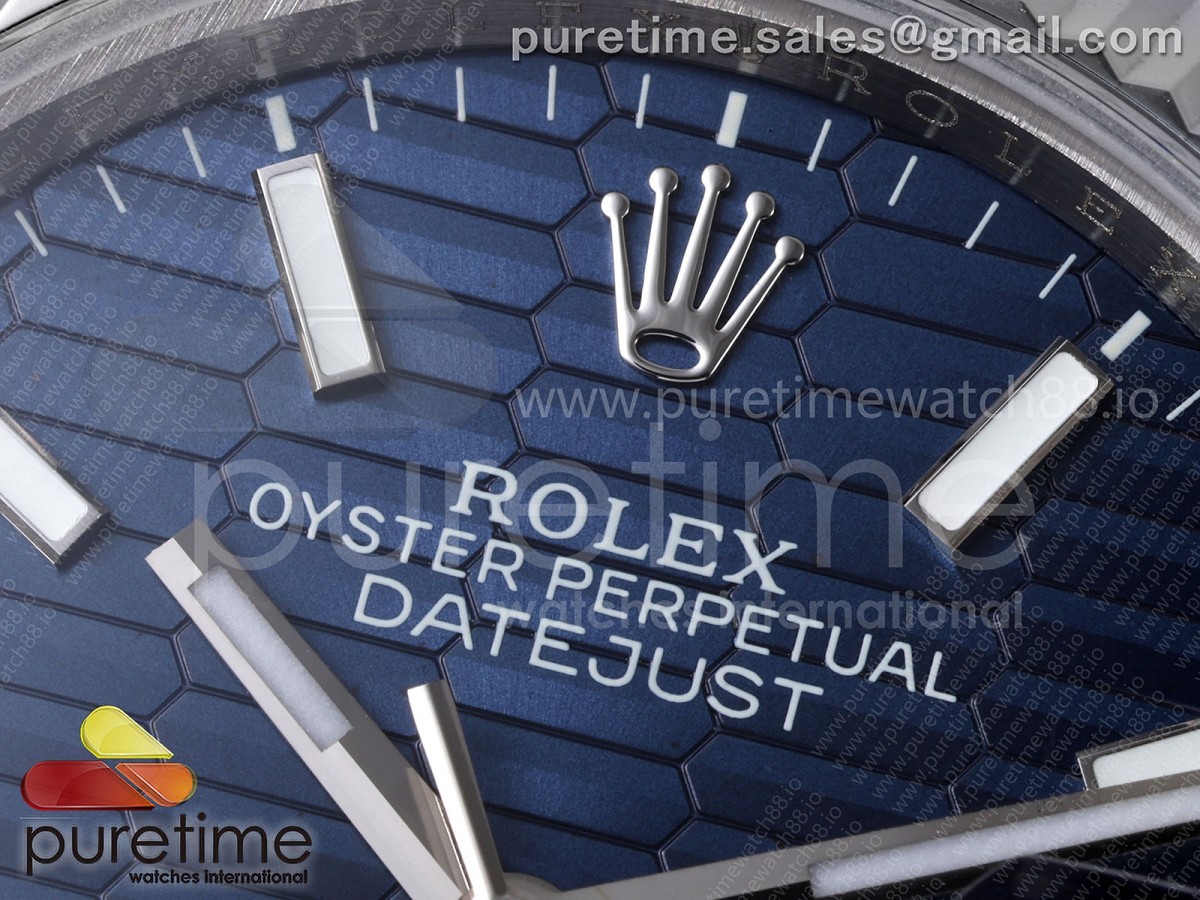 DateJust 36 126234 QF Blue Textured Stick Dial on Jubilee Bracelet QF3235