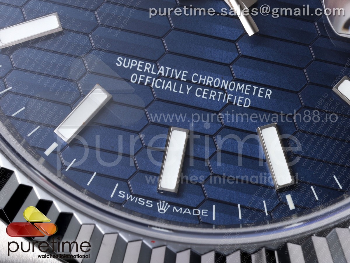 DateJust 36 126234 QF Blue Textured Stick Dial on Jubilee Bracelet QF3235
