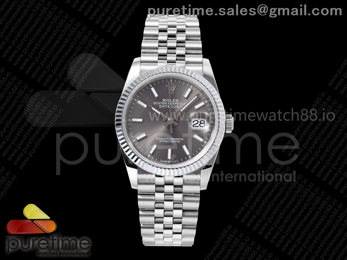 DateJust 36 126234 QF Gray Stick Dial on Jubilee Bracelet QF3235
