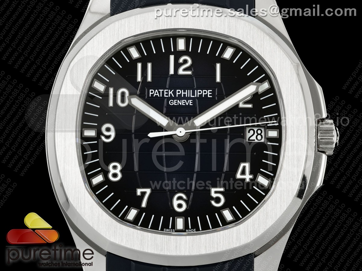 Aquanaut 5168G 42mm SS DDF SW Blue Dial on Blue Rubber Strap DD324 (Weighted) V2