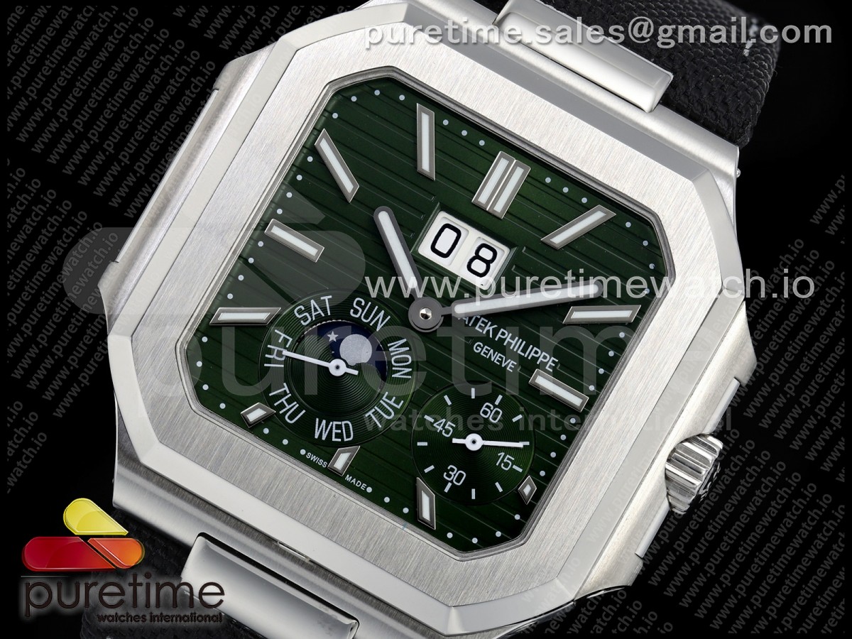 Cubitus 5822 SS 2F Green Dial on Black Fabric Strap A240