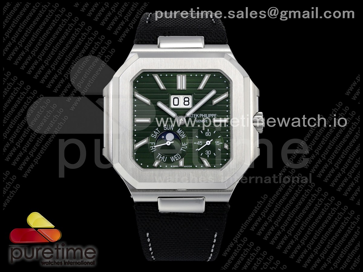 Cubitus 5822 SS 2F Green Dial on Black Fabric Strap A240