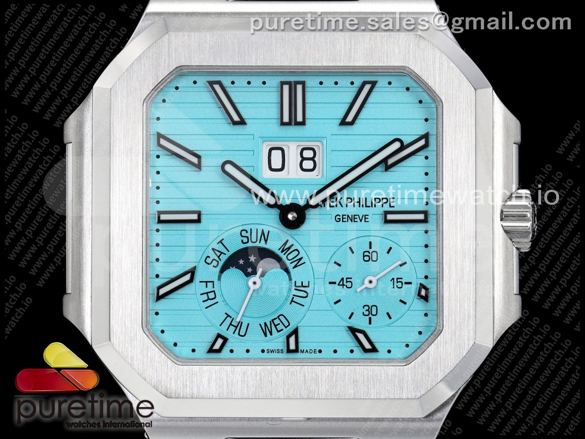 Cubitus 5822 SS 2F Tiffany Blue Dial on Black Fabric Strap A240