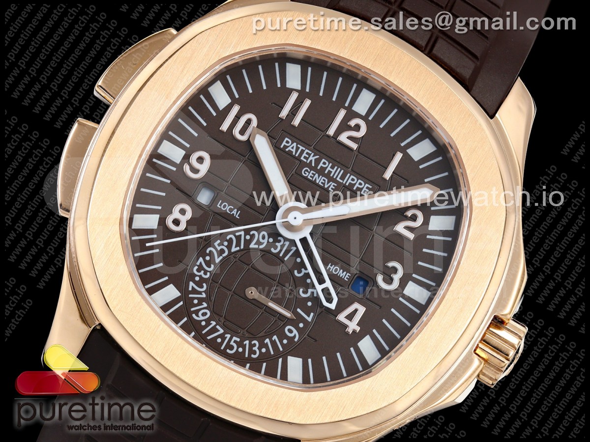 Aquanaut 5164 RG 2F Brown Dial on Brown Rubber Strap A324