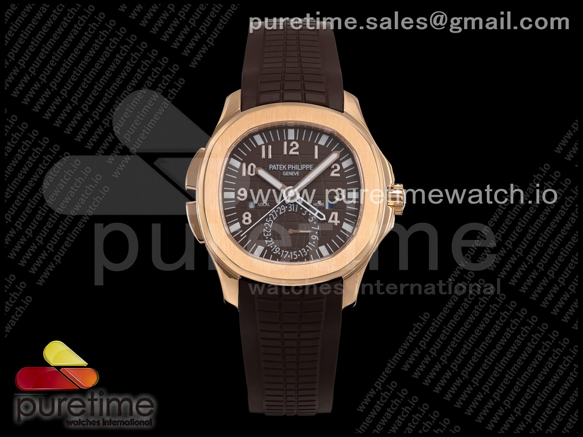 Aquanaut 5164 RG 2F Brown Dial on Brown Rubber Strap A324