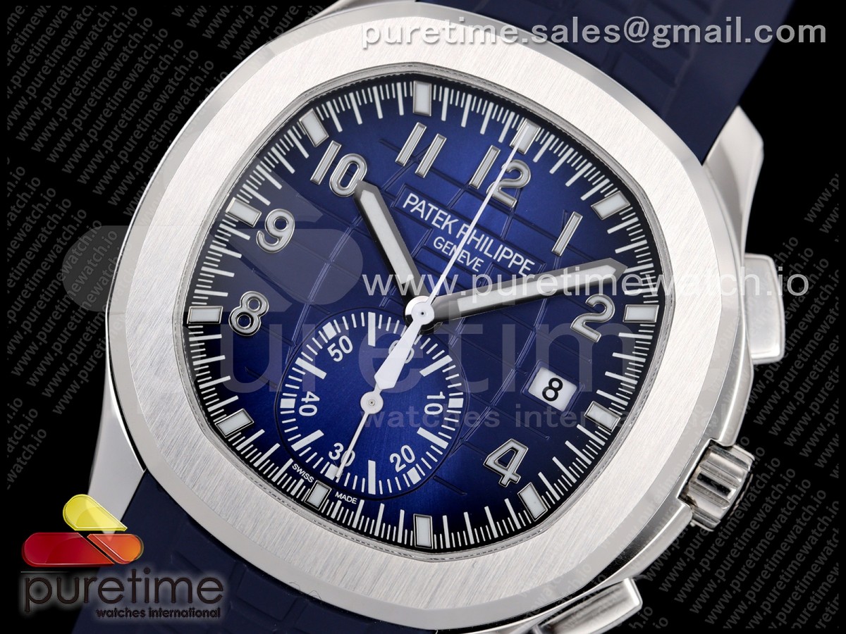 Aquanaut 5968 SS 2F Blue Dial on Blue Rubber Strap A520