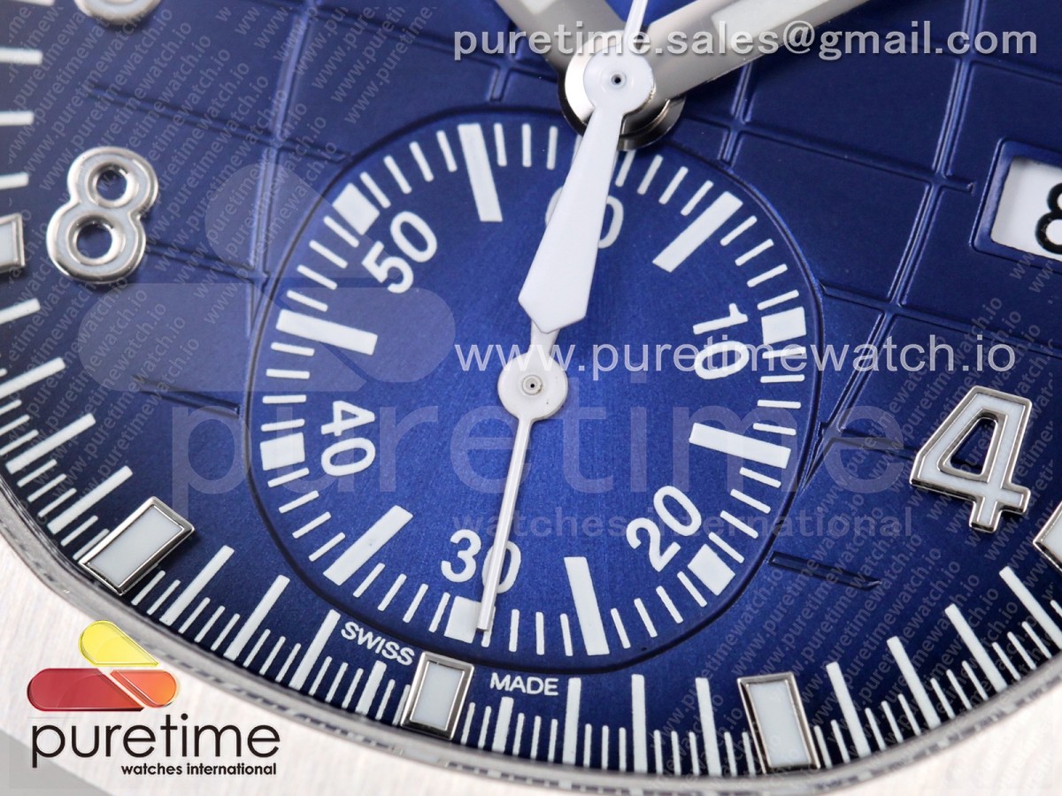 Aquanaut 5968 SS 2F Blue Dial on Blue Rubber Strap A520