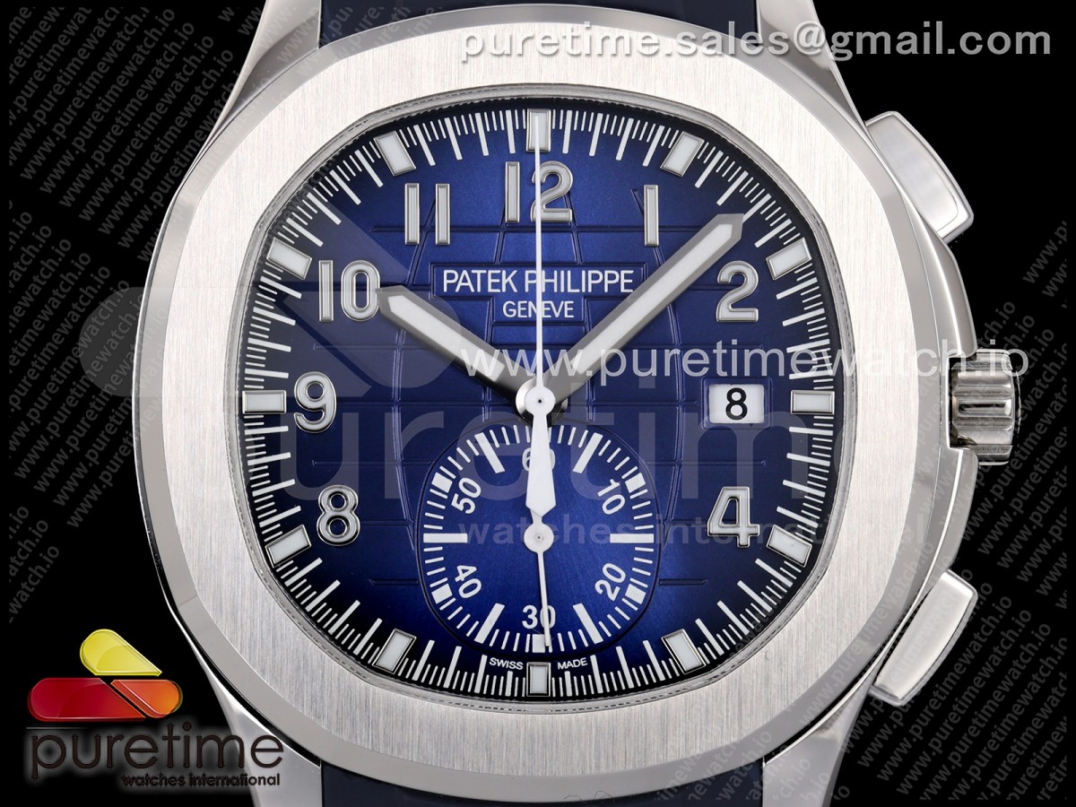 Aquanaut 5968 SS 2F Blue Dial on Blue Rubber Strap A520