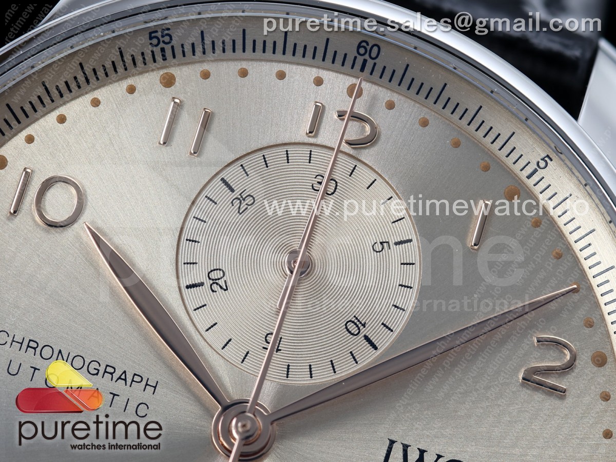 Portugieser Chrono IW371624 APSF Best Edtion Gold Dial on Black Leather Strap DD69355