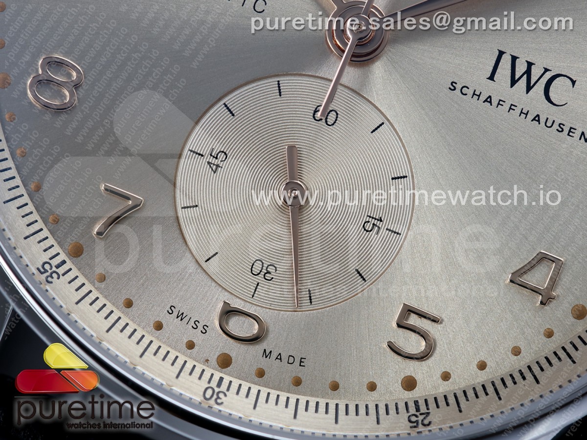 Portugieser Chrono IW371624 APSF Best Edtion Gold Dial on Black Leather Strap DD69355