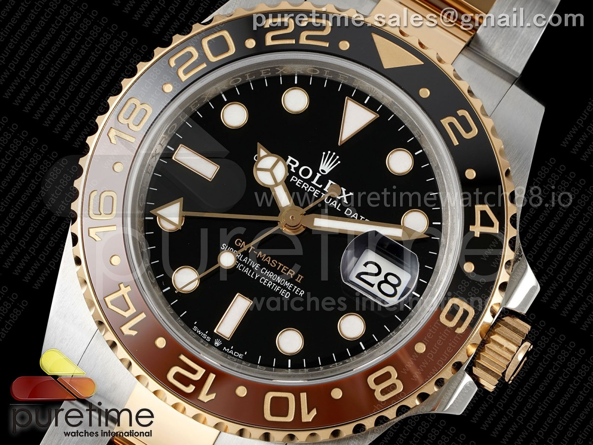 GMT Master II 126711 CHNR 904L SS VSF on SS/RG Bracelet DD3285 CHS (Weighted)