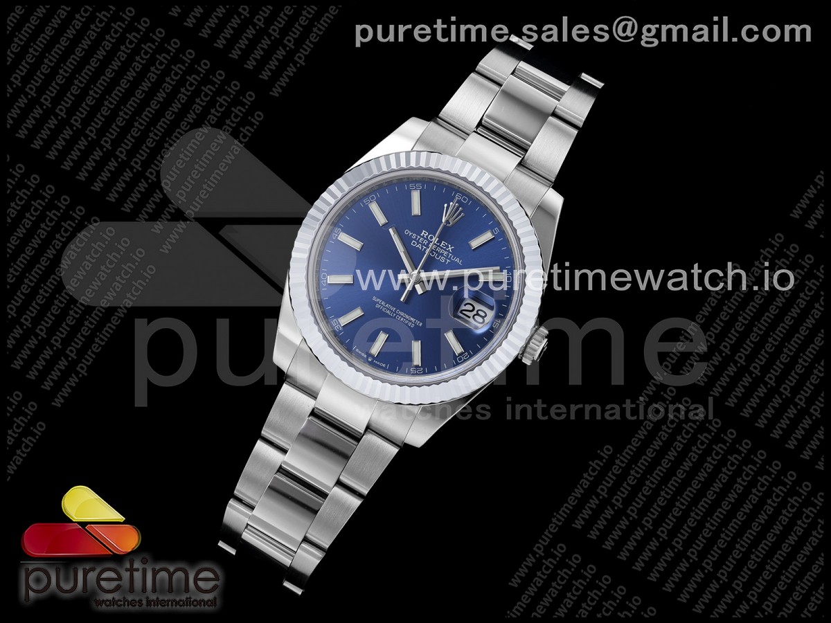 DateJust 41 126334 SEEK 904L Steel Blue Stick Dial on Oyster Bracelet VR3235
