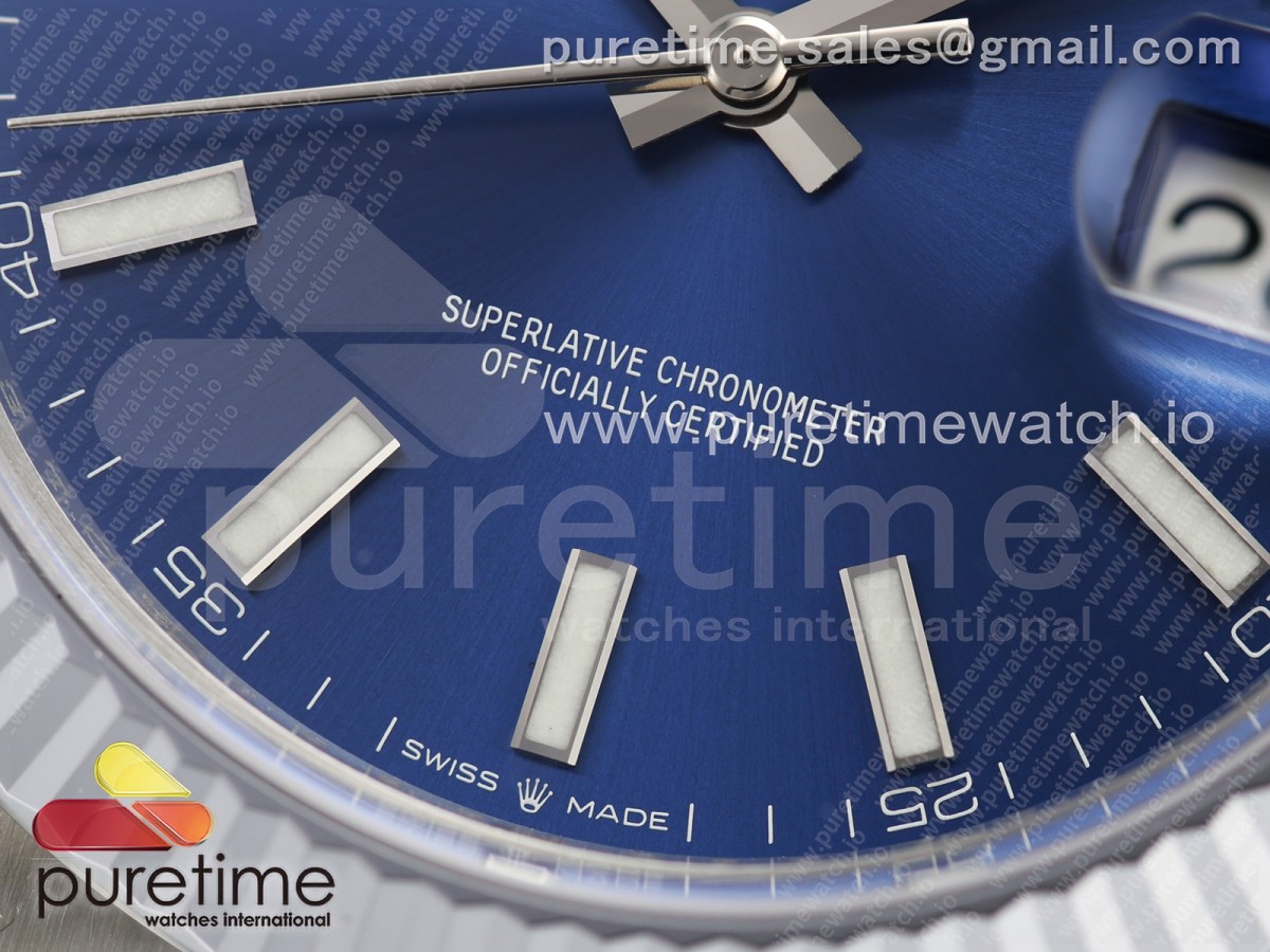 DateJust 41 126334 SEEK 904L Steel Blue Stick Dial on Oyster Bracelet VR3235
