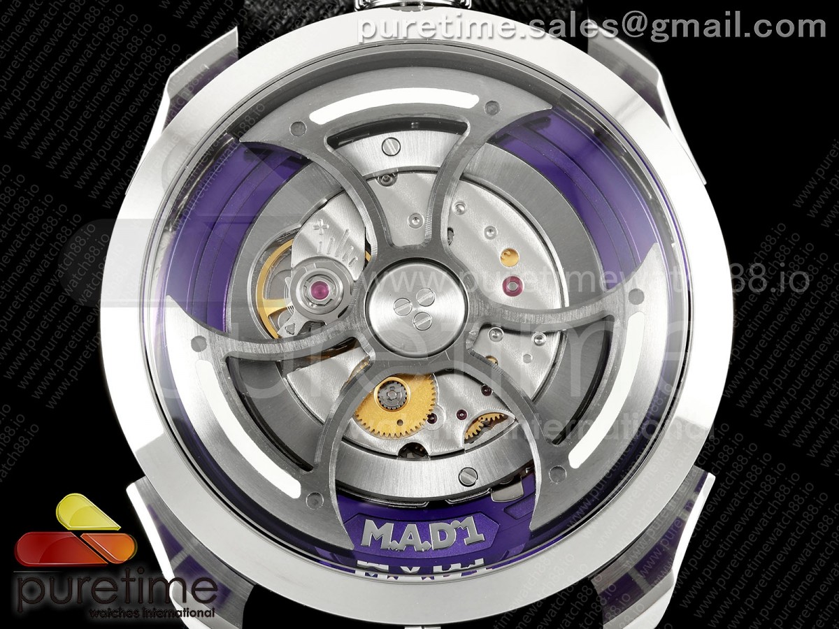 MB&F M.A.D.1.Purple SS K1F on Black Leather Strap Miyota 821A