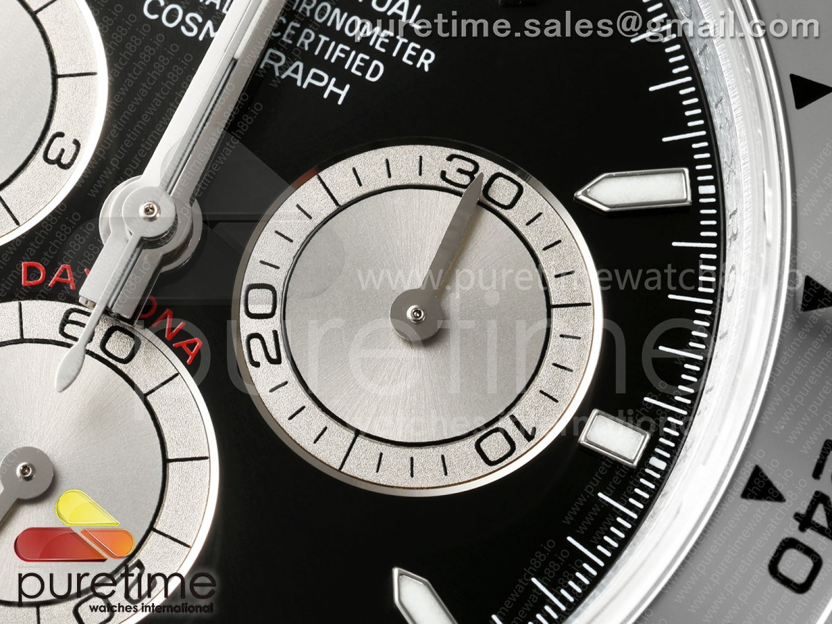 Daytona 126509 QF Black/Silver Dial on SS Bracelet JH4131 (Free Sprung) V18