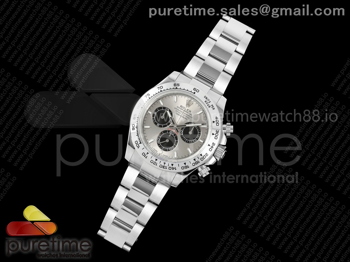 Daytona 126509 QF Gray/Black Dial on SS Bracelet JH4131 (Free Sprung) V18
