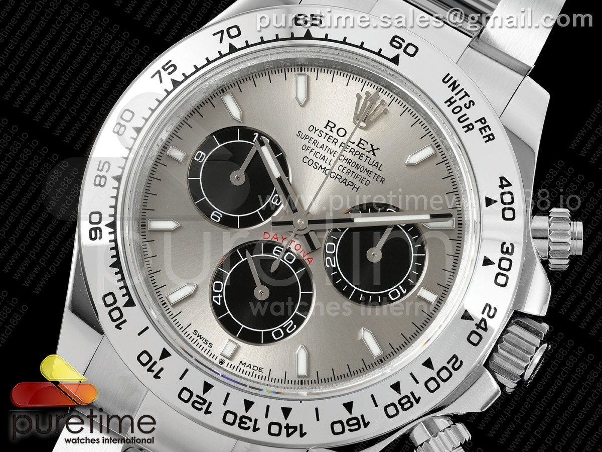 Daytona 126509 QF Gray/Black Dial on SS Bracelet JH4131 (Free Sprung) V18