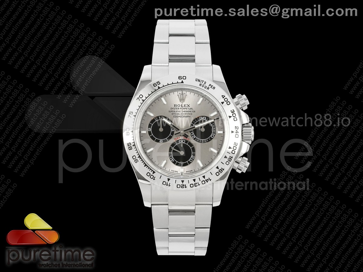 Daytona 126509 QF Gray/Black Dial on SS Bracelet JH4131 (Free Sprung) V18