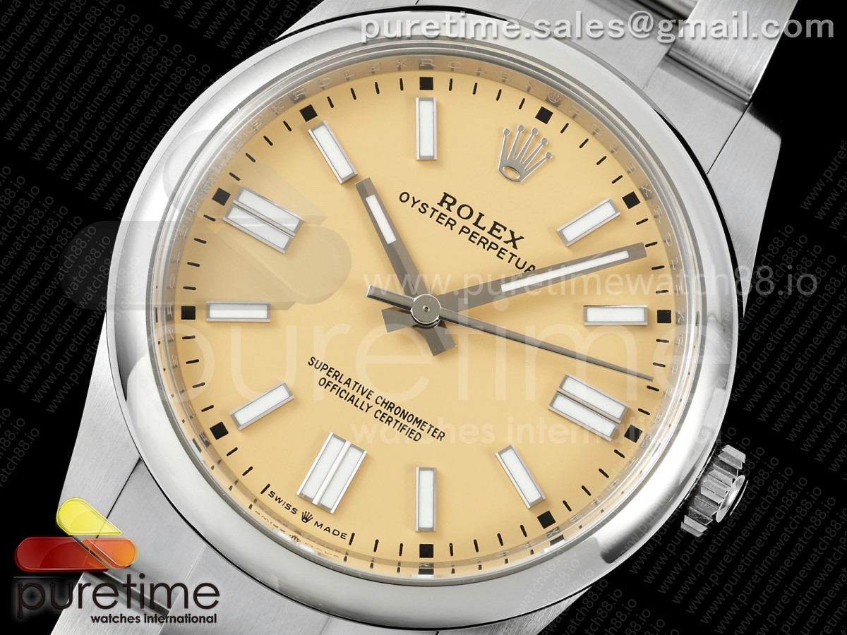 Oyster Perpetual 124300 41mm Clean Plus 904L Steel Beige Dial DD3230