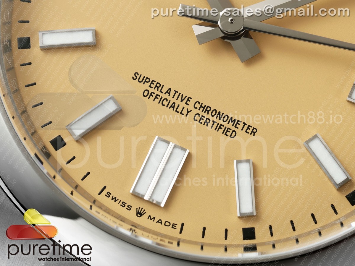 Oyster Perpetual 124300 41mm Clean Plus 904L Steel Beige Dial DD3230