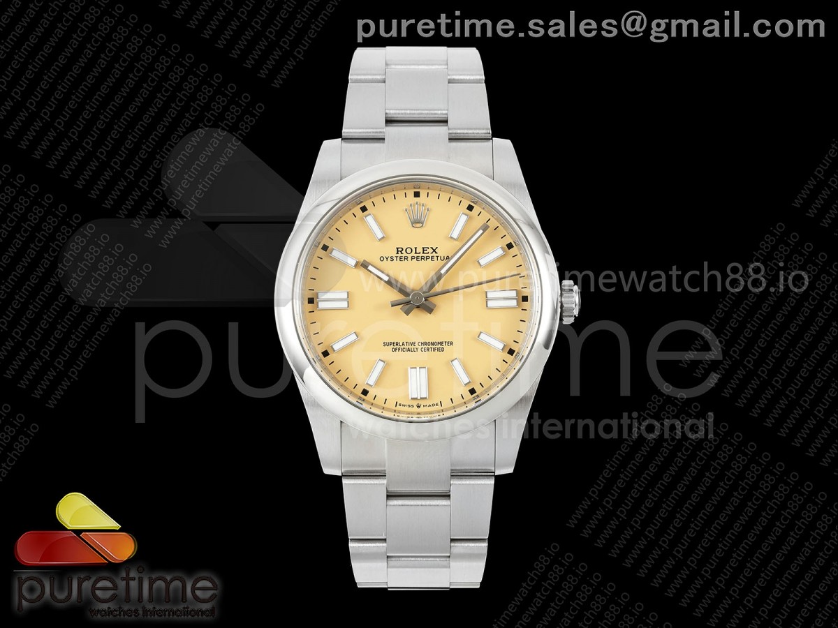 Oyster Perpetual 124300 41mm Clean Plus 904L Steel Beige Dial DD3230