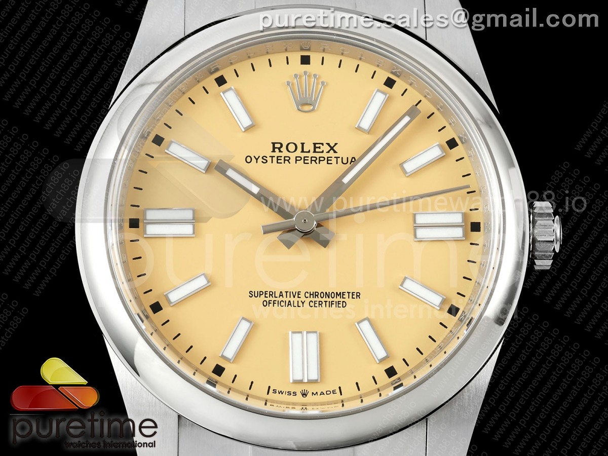 Oyster Perpetual 124300 41mm Clean Plus 904L Steel Beige Dial DD3230