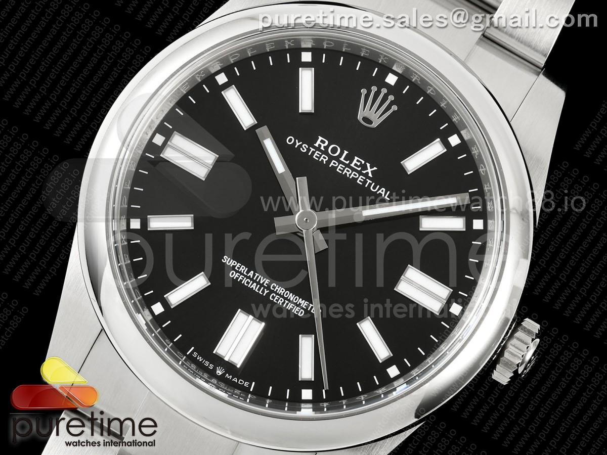 Oyster Perpetual 124300 41mm Clean Plus 904L Steel Black Dial DD3230