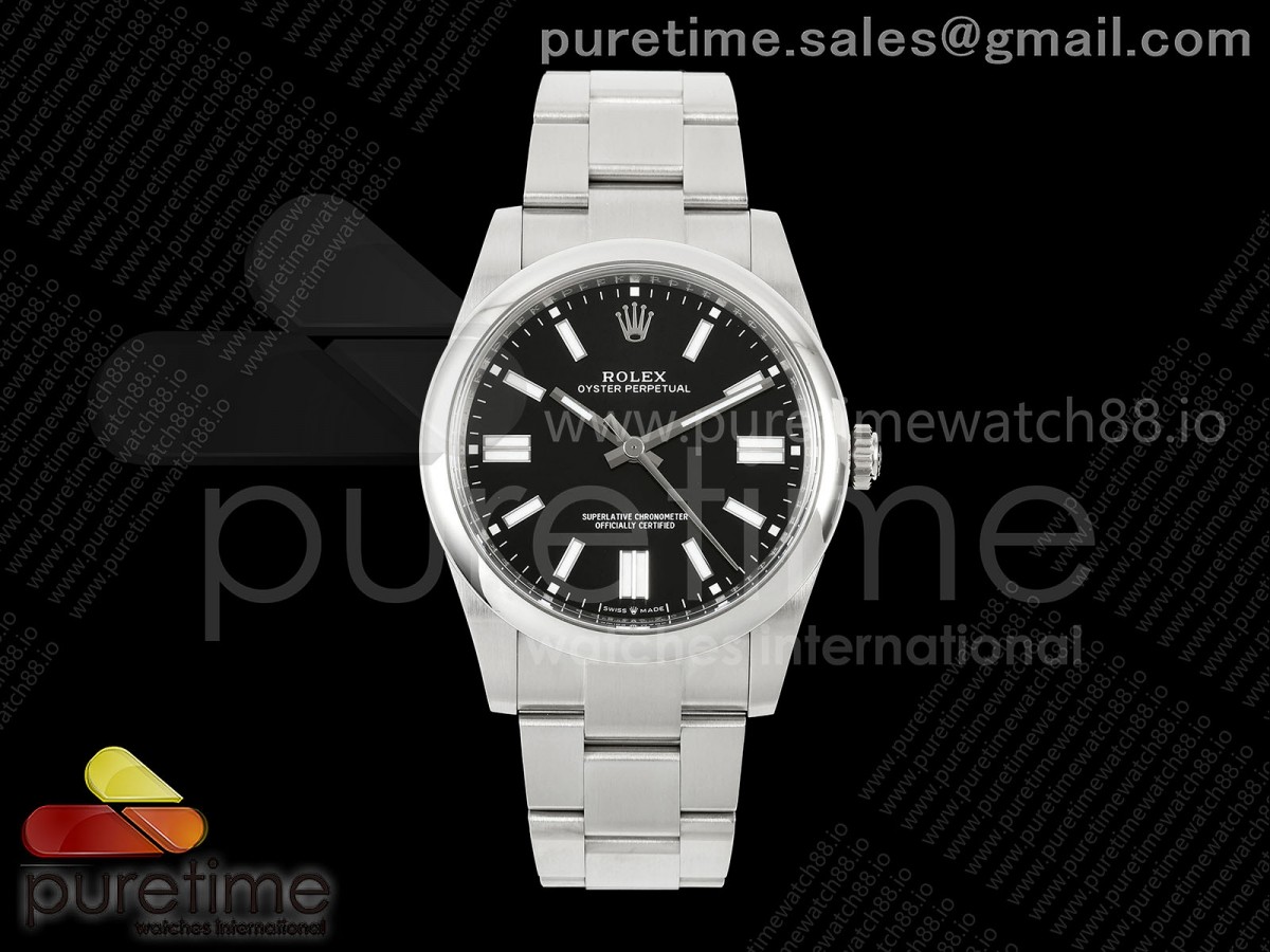 Oyster Perpetual 124300 41mm Clean Plus 904L Steel Black Dial DD3230