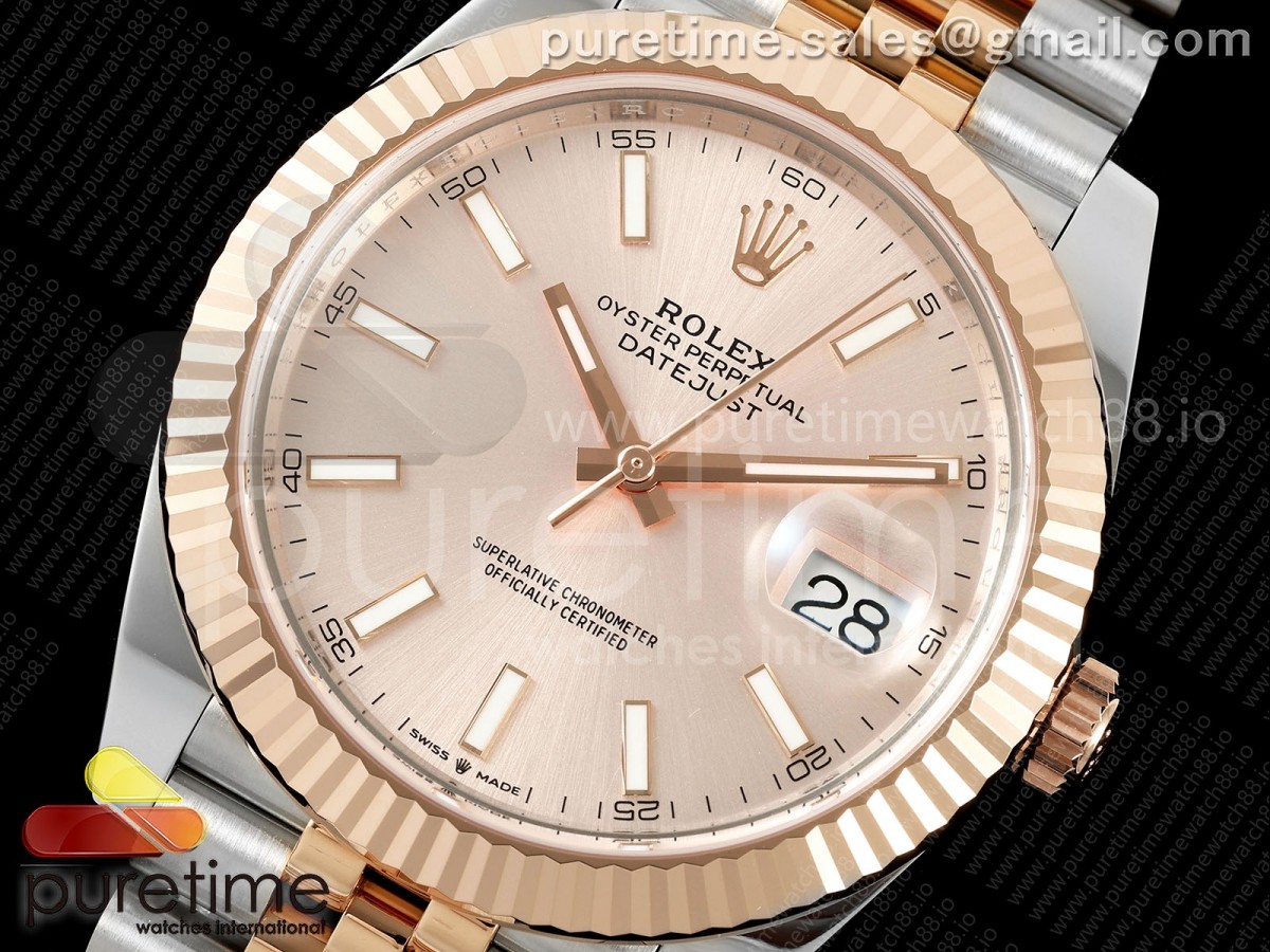 DateJust 41 126331 SS/RG RCF RG Stick Dial on Jubilee Bracelet JH3235
