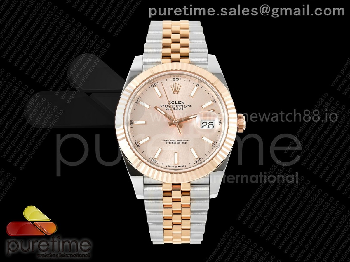DateJust 41 126331 SS/RG RCF RG Stick Dial on Jubilee Bracelet JH3235
