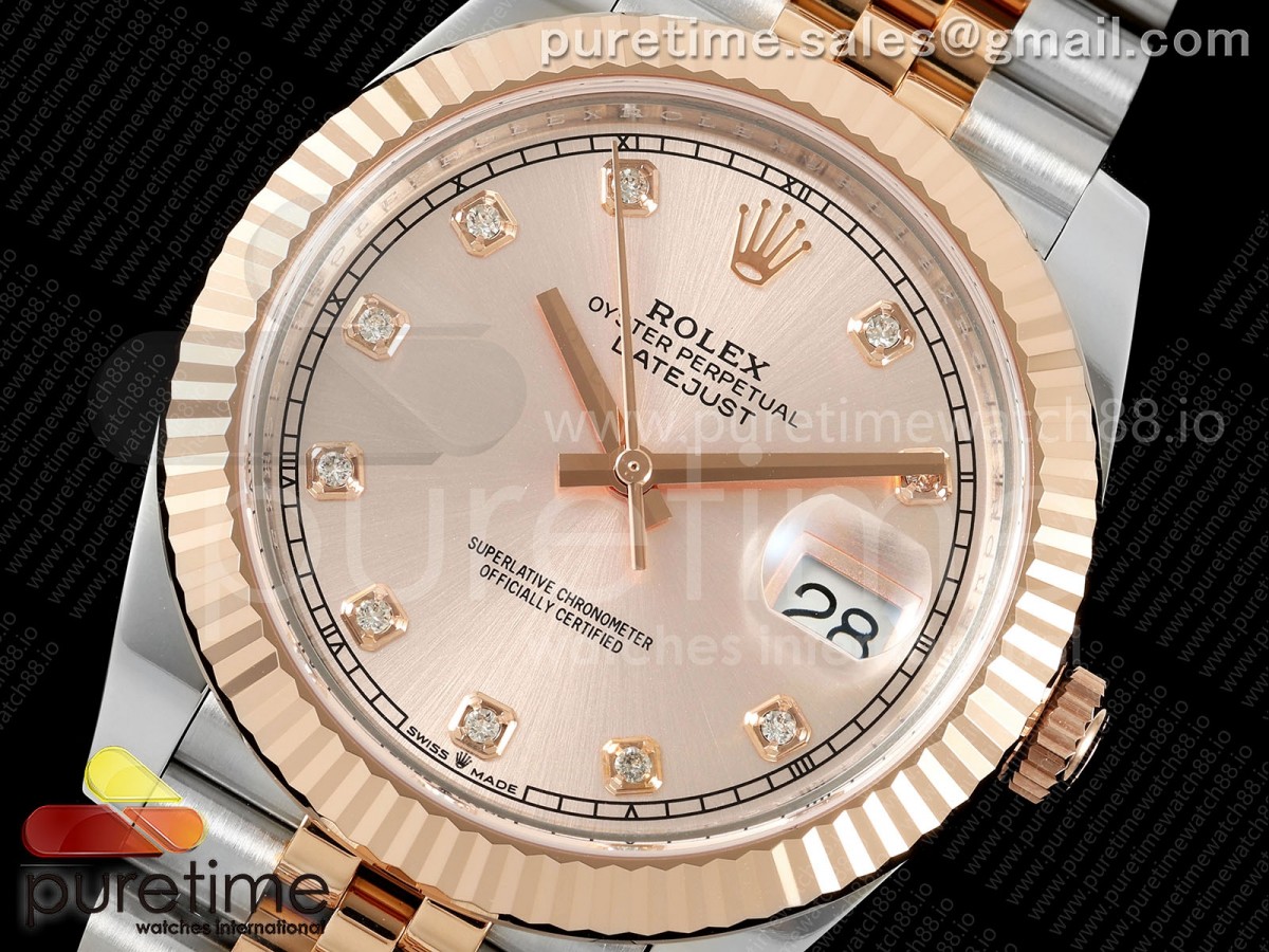 DateJust 41 126331 SS/RG RCF RG Diamonds Dial on Jubilee Bracelet JH3235